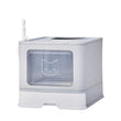 51 × 40 × 38 cm PP Plastic Litter Box – Spliced Bottom Pull-Out Square Grey with Scoop