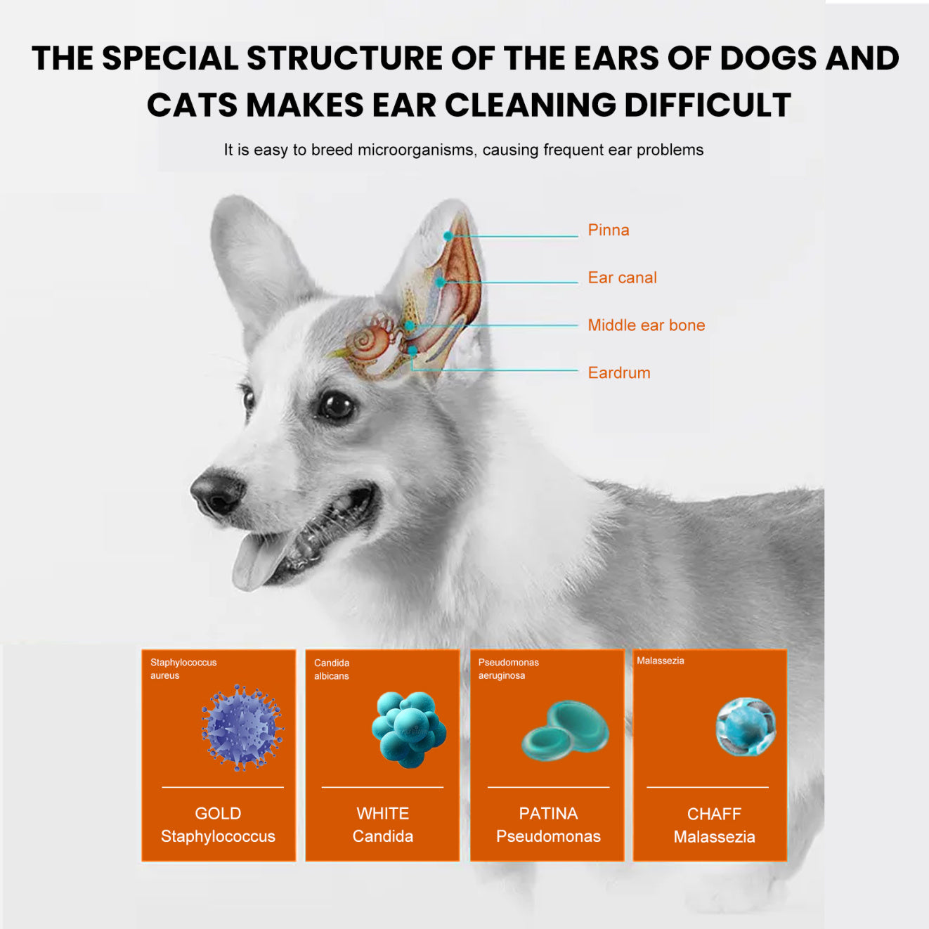 Yegbong Pet Ear Cleaning Wipes – Anti-Odor & Ear Mite Safe Cleansing Pads for Cats & Dogs
