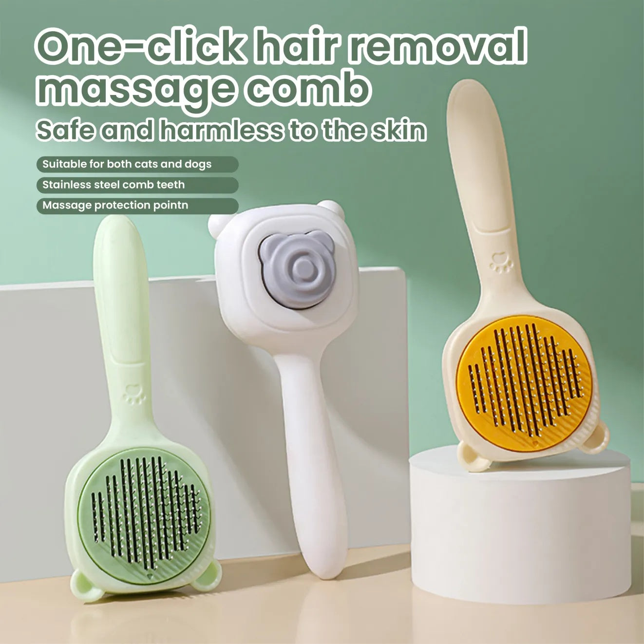 One-Key Spray Pet Comb – Deep Cleaning Deshedding & Detangling Tool with Built-In Grooming Mist