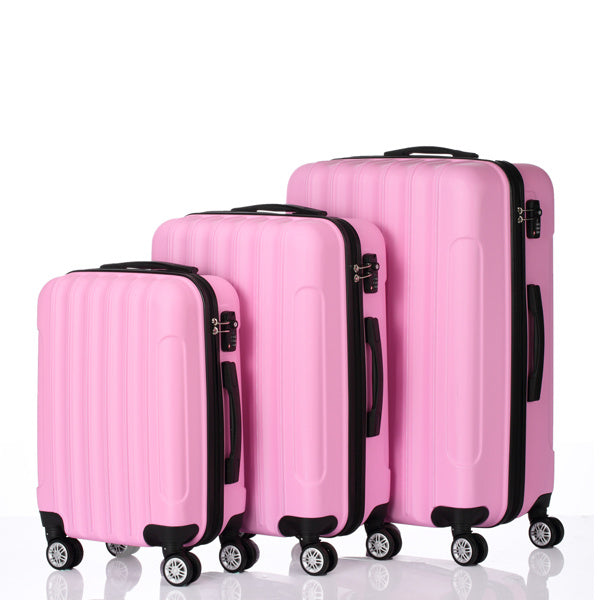 3-in-1 Hard Shell Spinner Luggage Set – Lightweight Travel Suitcases with 360° Wheels (20", 24", 28") – Black