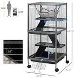 Metal Critter Cage – Large Rolling Small Animal Enclosure with Multiple Levels for Ferrets, Chinchillas, Rats & Hamsters