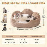 Mewoofun Round Cat Bed – 23" Washable Fluffy Pet Couch with Anti-Slip Bottom for Indoor Cats, Kittens & Small Dogs