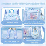 Sanrio Cinnamoroll Cartoon Shoulder Bag & Travel Backpack Set – Includes Plush Pendant, 2 Badges & Stationery, Ultra-Lightweight for New Semester 🎒✨