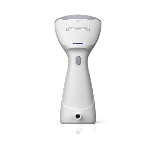 Black+Decker Compact Lavender Handheld Garment Steamer Lightweight Travel Wrinkle Remover with Fast Heat