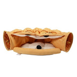 Cat Telescopic Tunnel Cushioned Bed – Foldable Play Tunnel with Zipper-Connected Nest & Teasing Balls