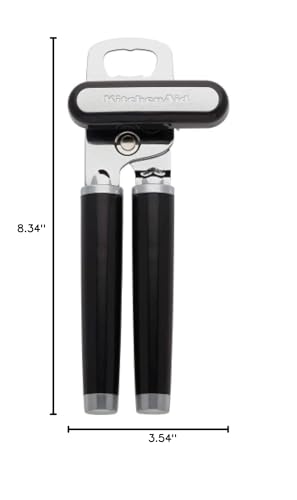 Ergonomic Manual Can Opener with Easy-Turn Knob & Built-In Bottle Opener