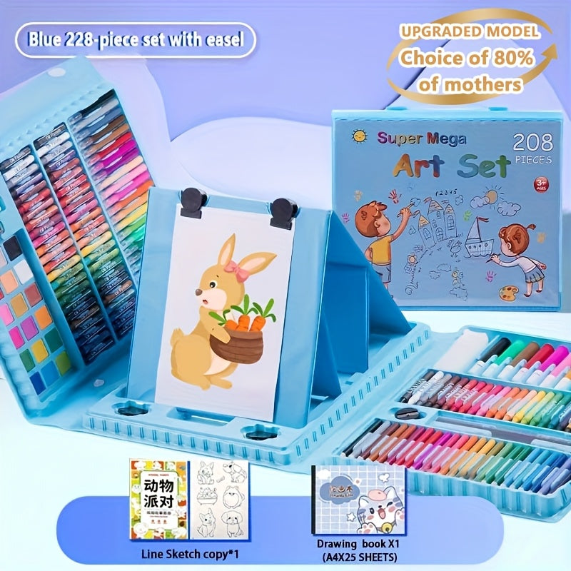 208-228 Piece Adult/Children Art Supplies Set – Oil Pastels, Crayons, Colored Pencils, Acrylic Markers & Watercolour Pens