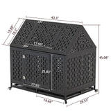 45" Heavy-Duty Dog Crate – XL Steel Kennel with Locking Latch & Removable Tray