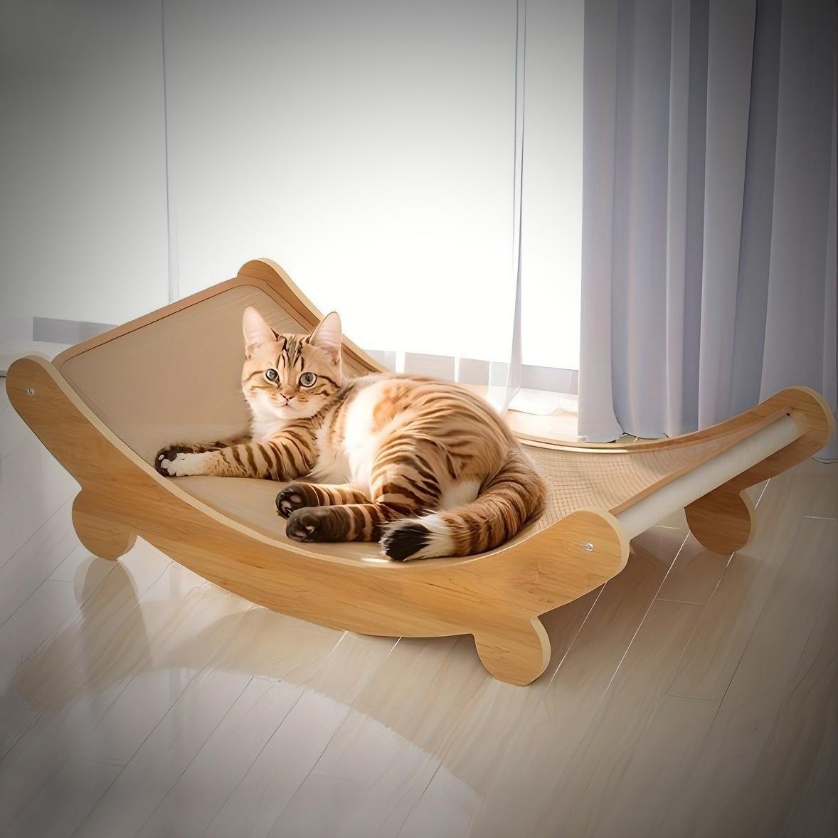 U-Shaped Cat Scratching & Lying Bed – Multi-Functional Cat Lounger & Scratch Pad for Indoor Cats