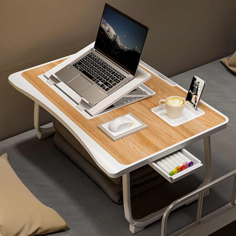 Foldable Laptop Desk for Bed or Couch – Work-from-Bed Table with Cup Holder, Drawer & Adjustable Legs
