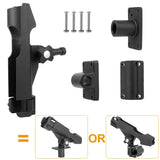 360° Rotatable Boat Fishing Rod Holder - Adjustable Kayak Pole Holder with Rail Clamp Mount