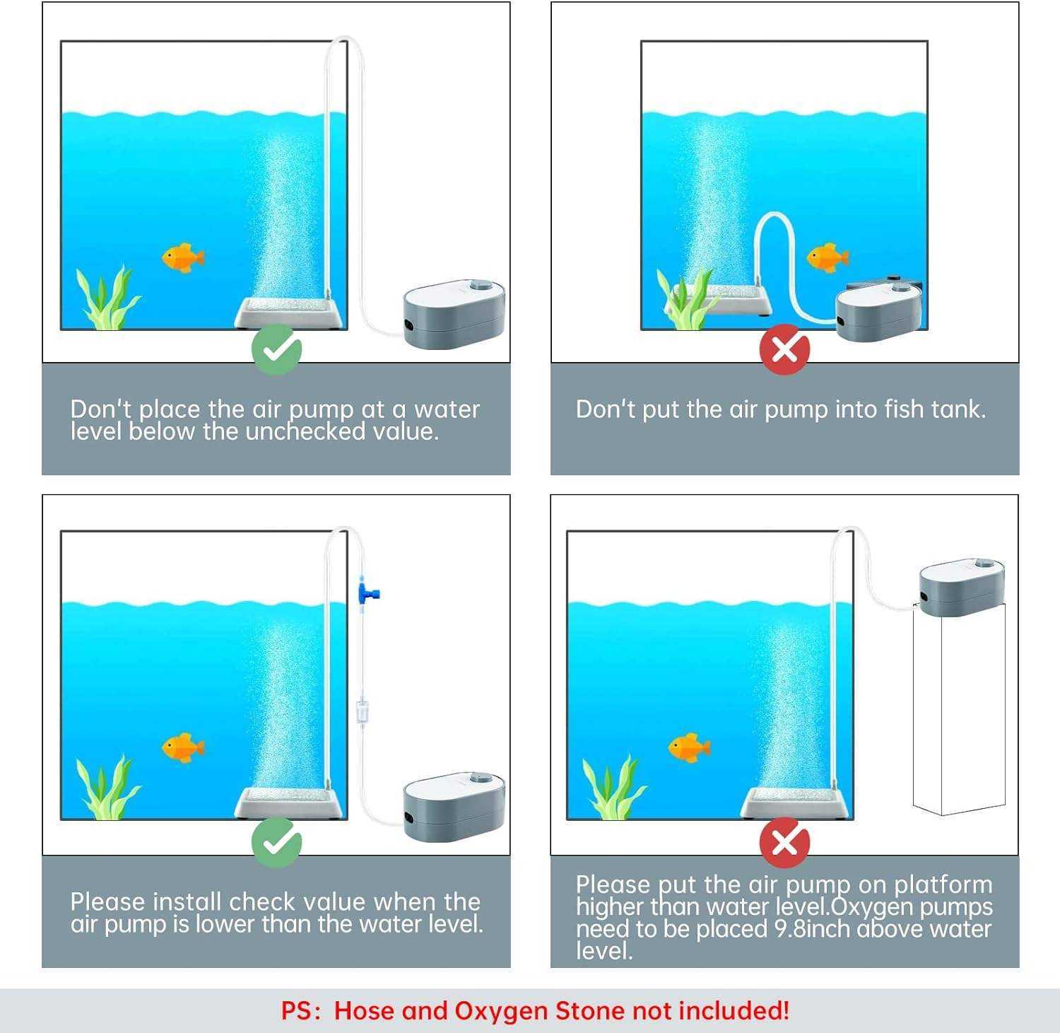 Aquarium Oxygenator – Silent Air Pump for Fish Tanks & Ponds, Energy-Efficient Oxygen Supply System