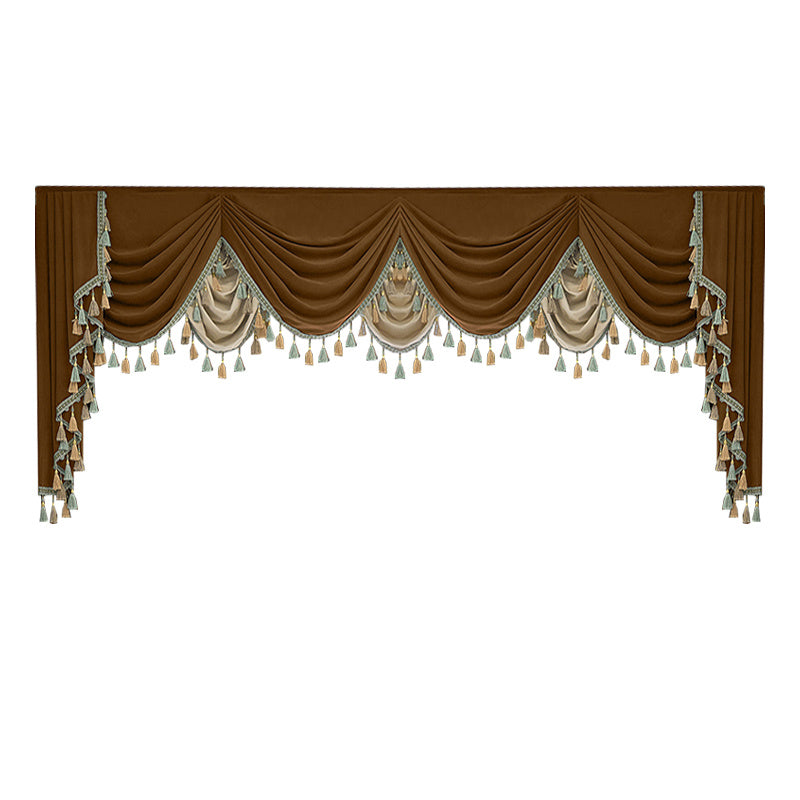 Finished Retro Villa Velvet Splicing Curtains – Thickened Light Luxury Velvet, Patchwork Design, Blackout Rod-Pocket Drapes with Wave Fold Top