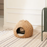 Weaving Rattan Circular Cat Bed – Handcrafted Round Pet Nest with Cushion, Breathable Design & Cozy Comfort