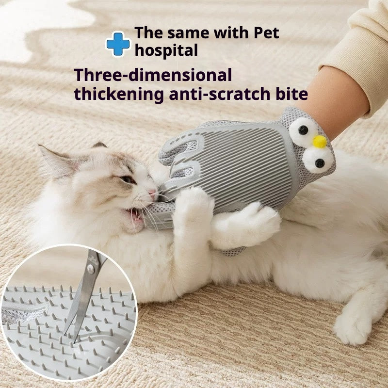 Pet Grooming Gloves – Multi-Finger Deshedding Mitt for Cats & Dogs, Wet or Dry Use with Massage Function