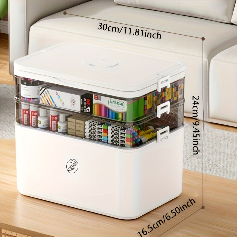 4-Tier Large-Capacity Transparent Stackable Storage Box with Lids & Safety Lock – Heavy-Duty Organizer for Home, Office & Bathroom 🏠