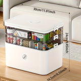 4-Tier Large-Capacity Transparent Stackable Storage Box with Lids & Safety Lock – Heavy-Duty Organizer for Home, Office & Bathroom 🏠