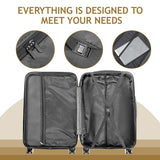 Vertical Striped 4-in-1 Hard Shell Luggage Set with Spinner Wheels & TSA Lock
