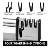 4-in-1 Kitchen Blade & Scissor Sharpening Tool – Compact Manual Sharpener for Knives & Scissors