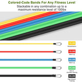 11pcs Resistance Bands Set – Fitness Workout Tubes with Handles, Door Anchor & Carry Bag for Home & Gym Training (10–100 lbs)