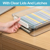 5-Piece Clear Plastic File Storage Boxes with Lids – Portable Stackable Organizer for Tools, Jewelry & Craft Supplies 🎨