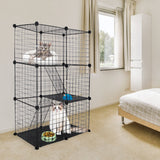 DIY Indoor Cat Cage & Small Pet Playpen – 3-Door, 3-Tier Detachable House for Kittens, Puppies & Rabbits