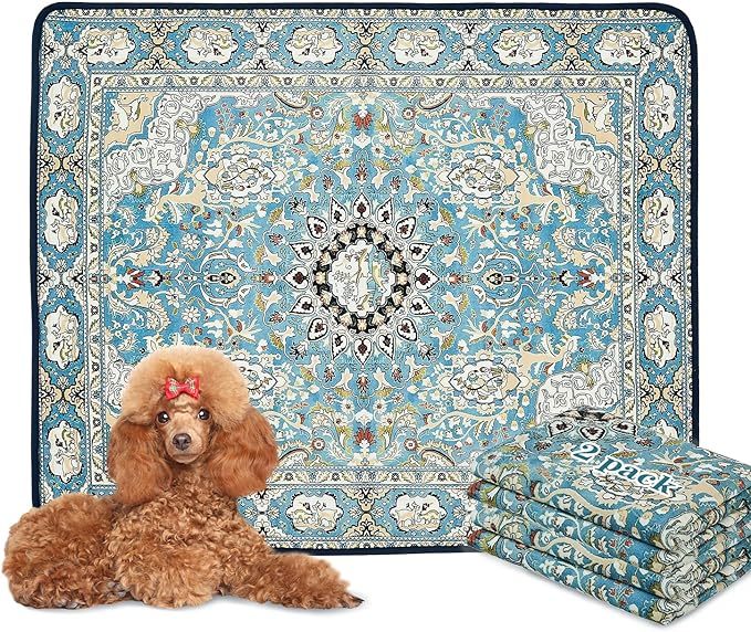 QEILS Washable Pee Pads for Dogs – 2-Pack Reusable Puppy Training Pads, 36×41 Inch, Super Absorbent & Leakproof Non-Slip Potty Pads