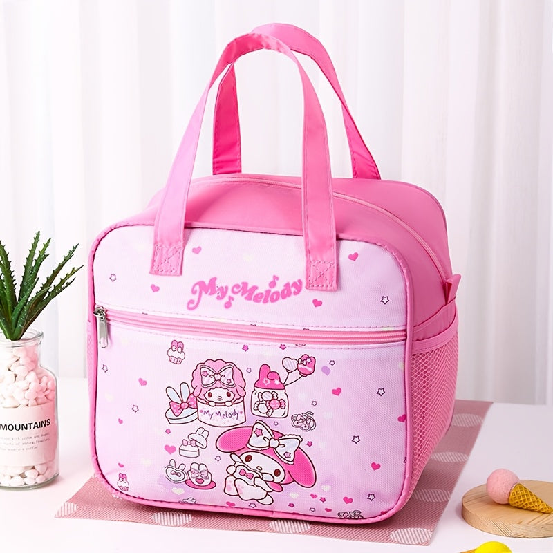 Sanrio My Melody Insulated Lunch Bag (500 ml Capacity) – Large Capacity Pastel Blue Bento-Style Bag with Strap for Office, Picnic & Outdoor 🧺🎀