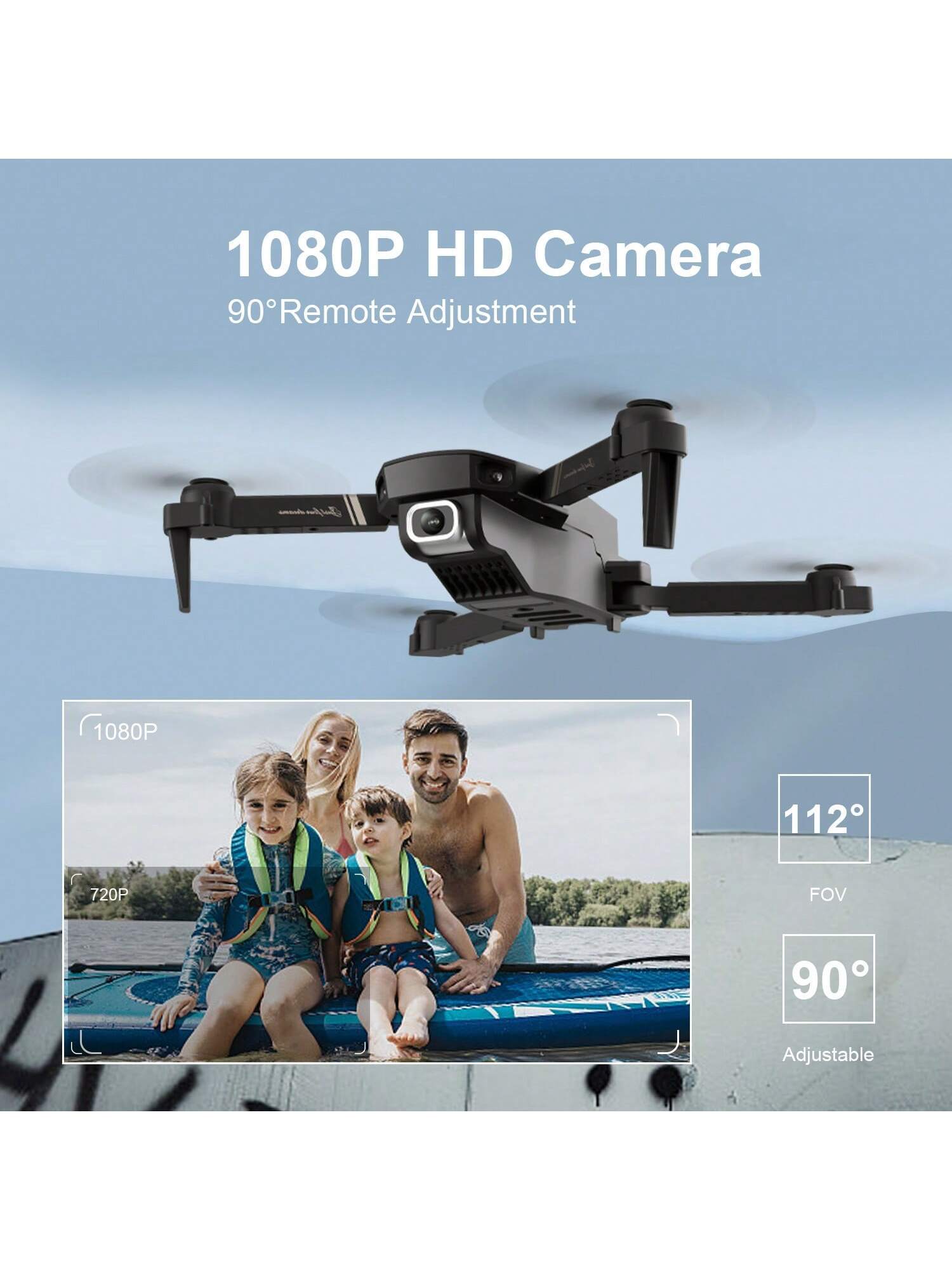 V4 Foldable Drone with 4K HD Camera - RC Quadcopter with 3 Batteries for Adults & Kids