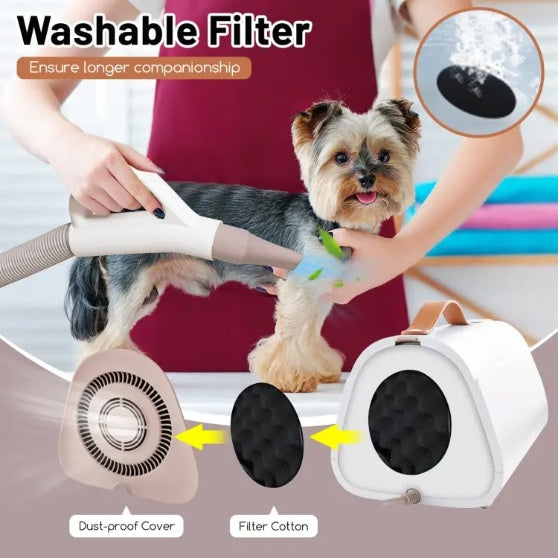 Dog & Cat Hair Blower – Negative Ion Grooming Dryer with Adjustable Temperature & Safe Fast-Drying for Pets