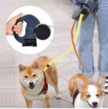 Dual Pet Leash – Retractable Reflective Double Dog Walking Leash with 360° Swivel for Safe & Tangle-Free Walks