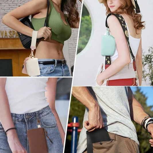 Keychain Wristlet Wallet for Women 💖 Mini Dual Pouch Wallet with Zipper – Stylish & Functional
