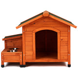 Fir Wood Cat & Dog House – 88×106×77cm Outdoor Pet Shelter with Green Asphalt Roof & Golden Red Body