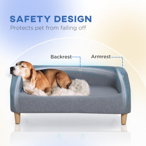 Dog Sofa – Sturdy Supportive Couch Bed with Washable Cushion & Non-Slip Base for Medium & Large Dogs