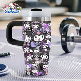 Sanrio 14 oz Stainless Steel Insulated Water Bottle with Handle & Straw – BPA-Free, Travel & Family Gift