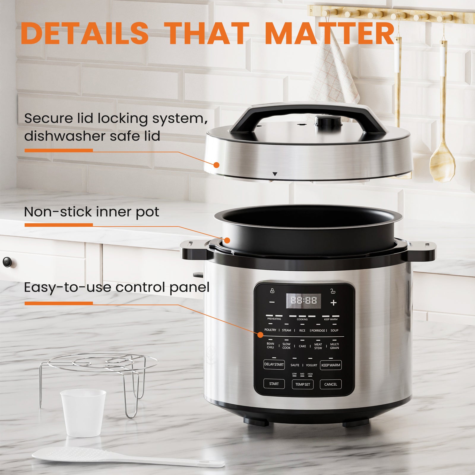 9-in-1 Electric Pressure Cooker – Multi-Functional Smart Pot with Rice, Steamer, Slow Cook & Yogurt Modes