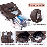 Women’s PU Leather Backpack – Stylish Casual Daypack for School, Work & Travel with Multi-Pockets