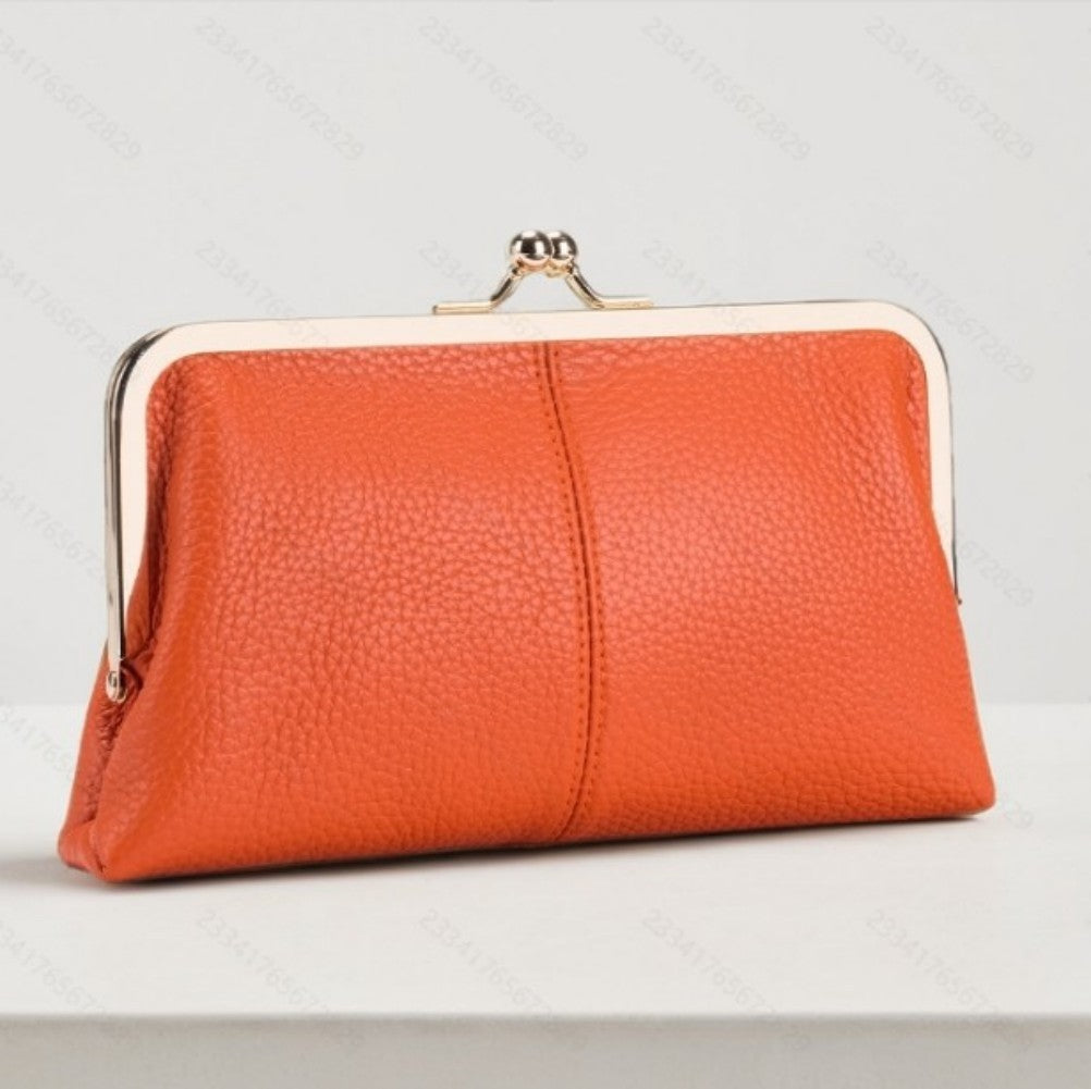 Ladies PU Leather Purse 👛 – Multi-Color Wallet for Women (Orange, Blue, Grey, Red, Black)