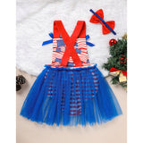 Baby’s Independence Day Flag Romper 🇺🇸 Sleeveless Triangle Bodysuit w/ Bowknot 🎀