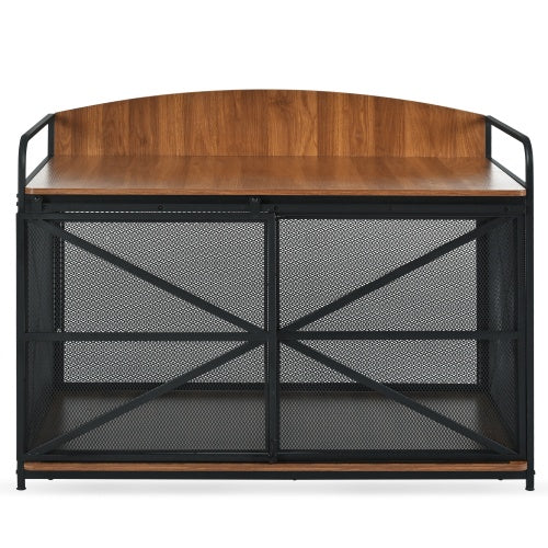 42.8-Inch Heavy-Duty Dog Crate Furniture – Farmhouse Wooden Kennel & Coffeetable