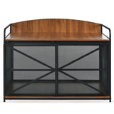 42.8-Inch Heavy-Duty Dog Crate Furniture – Farmhouse Wooden Kennel & Coffeetable