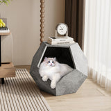 25.98" Modern Pet Furniture – Cat Rack, Side Table & Flower Pot Stand in Cement Gray Multifunctional MDF Design