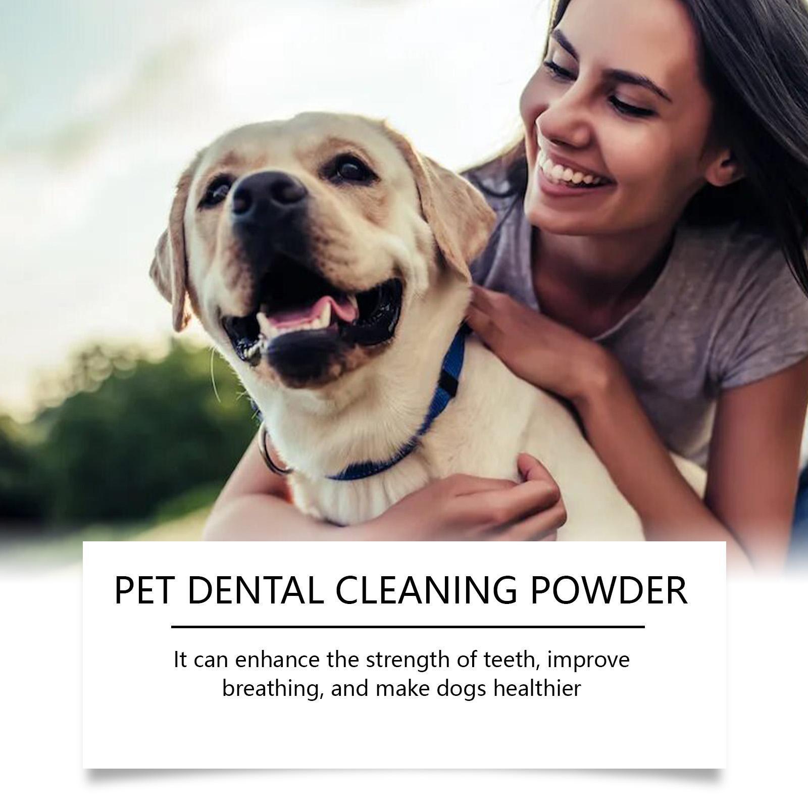 Yegbang Pet Tooth Cleaning Powder – Tartar & Stain Remover with Breath-Freshening Formula for Cats & Dogs