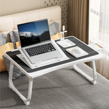 Foldable Laptop Desk for Bed or Couch – Work-from-Bed Table with Cup Holder, Drawer & Adjustable Legs