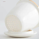 Crane-Patterned Ceramic Teacup with Lid & Filter – Perfect Gift - PulinGO