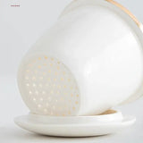 Crane-Patterned Ceramic Teacup with Lid & Filter – Perfect Gift - PulinGO