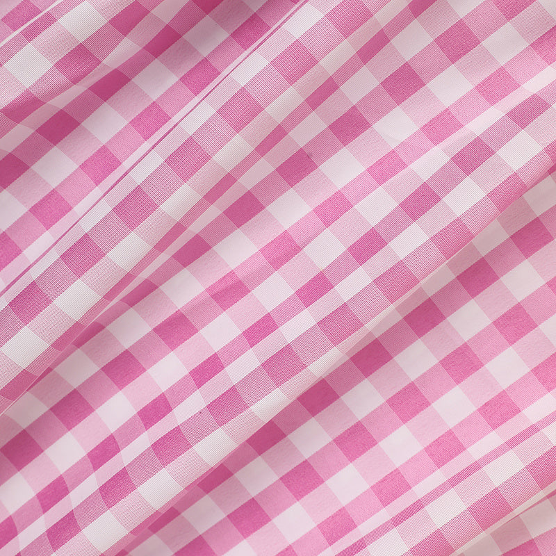 Baby Girl Valentine’s Day Dress – Pink Plaid Outfit with Heart Embroidery & Ruffle Sleeves