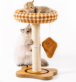 Mewoo Cat Scratching Post with Bed – Small Cat Tower with Sisal Scratcher, Removable Perch & Ball Track Toys