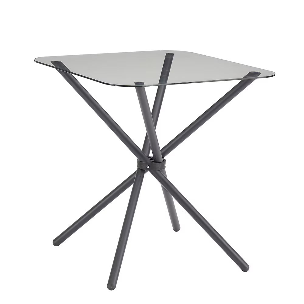3-Piece Modern Bistro Set for 2 - Square Glass Dining Table with 2 Chairs