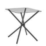 3-Piece Modern Bistro Set for 2 - Square Glass Dining Table with 2 Chairs